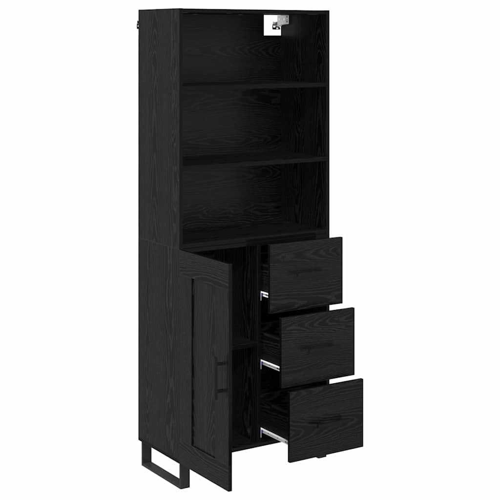 Highboard 2 stk. Schwarz Eichen-Optik 69,5 x 34 x 180 cm