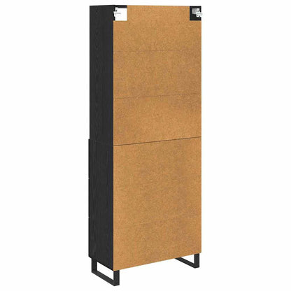 Highboard 2 stk. Schwarz Eichen-Optik 69,5 x 34 x 180 cm