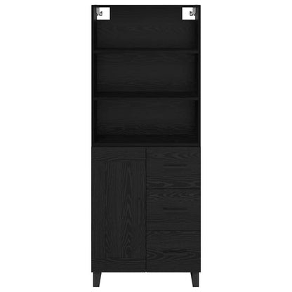 Highboard 2 stk. Schwarz Eichen-Optik 69,5 x 34 x 180 cm