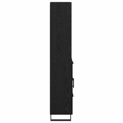 Highboard 2 stk. Schwarz Eichen-Optik 69,5 x 34 x 180 cm