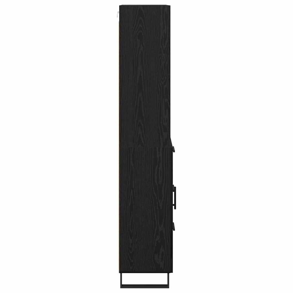 Highboard 2 stk. Schwarz Eichen-Optik 69,5 x 34 x 180 cm