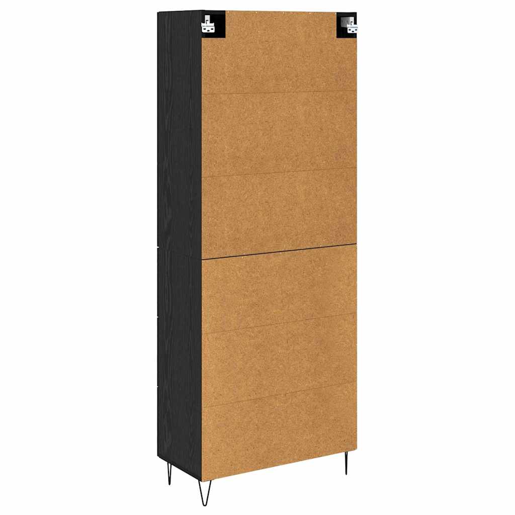 Highboard 2 Stk. Schwarz Eichen-Optik 69,5 x 34 x 180 cm