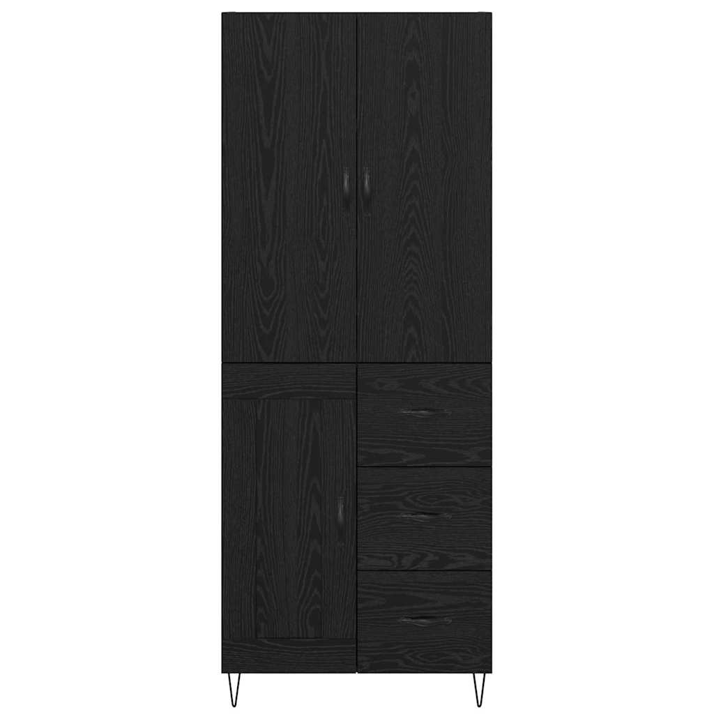 Highboard 2 Stk. Schwarz Eichen-Optik 69,5 x 34 x 180 cm