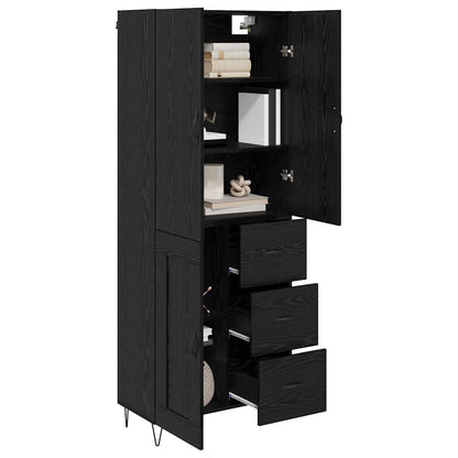 Highboard 2 Stk. Schwarz Eichen-Optik 69,5 x 34 x 180 cm