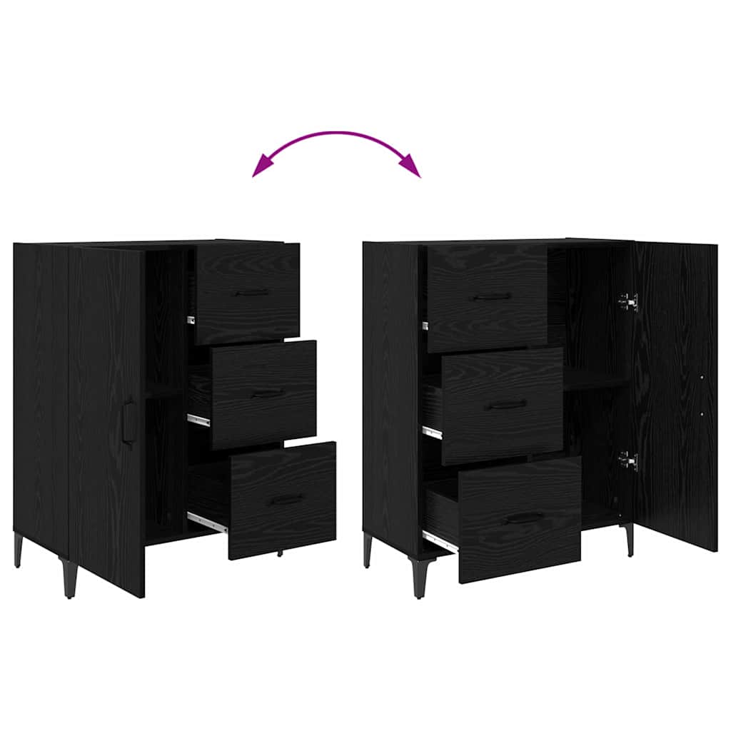 Highboard Schwarz Eichen-Optik 69,5 x 34 x 180 cm Holzwerkstoff