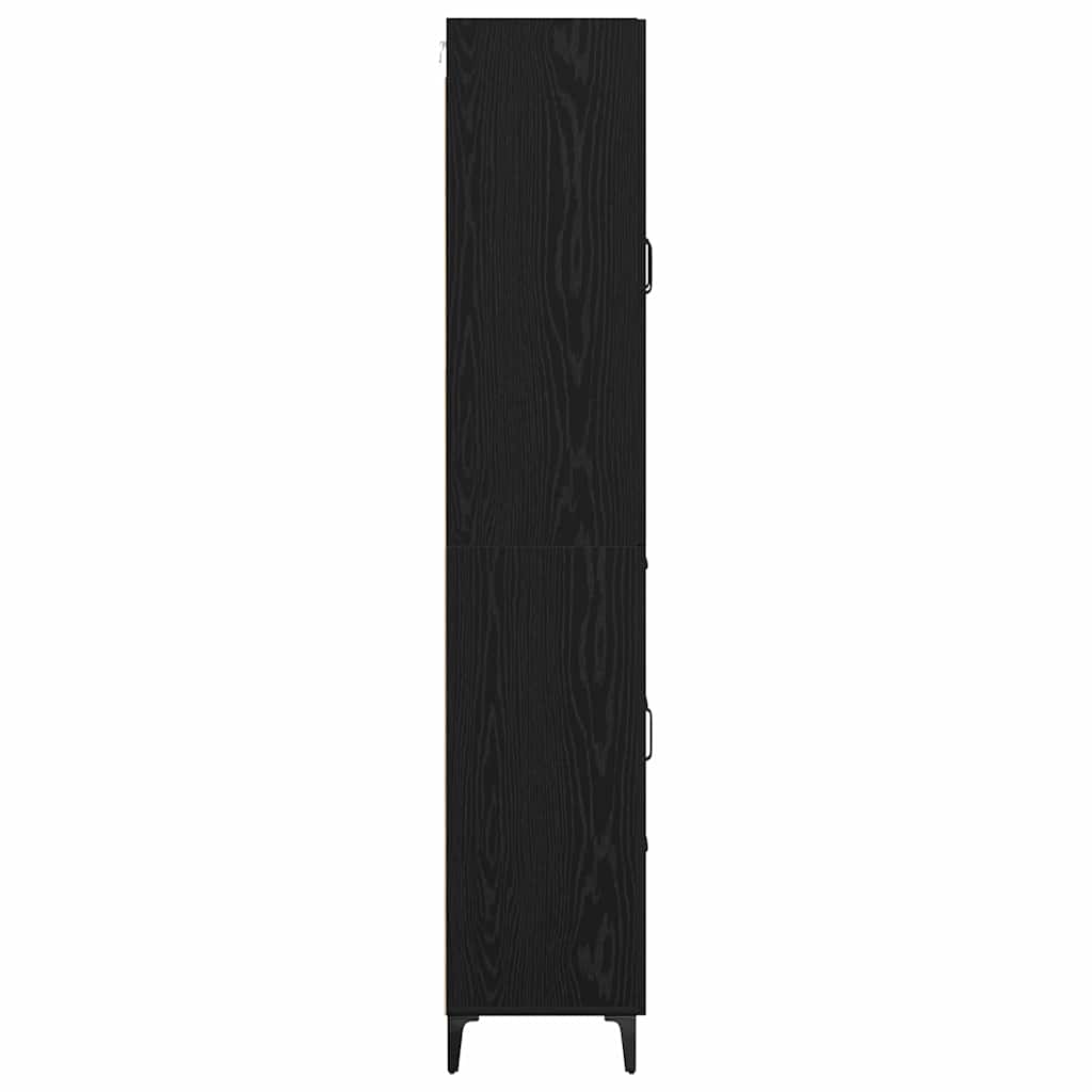 Highboard Schwarz Eichen-Optik 69,5 x 34 x 180 cm Holzwerkstoff