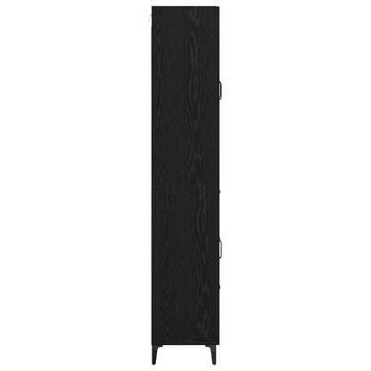 Highboard Schwarz Eichen-Optik 69,5 x 34 x 180 cm Holzwerkstoff