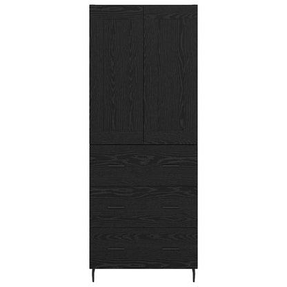 Highboard 2 stk. Schwarz Eichen-Optik 69,5 x 34 x 180 cm