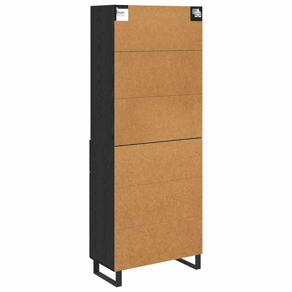 Highboard 2 stk. Schwarz Eichen-Optik 69,5 x 34 x 180 cm