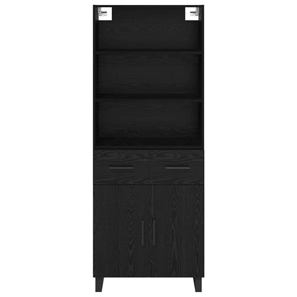 Highboard 2 stk. Schwarz Eichen-Optik 69,5 x 34 x 180 cm