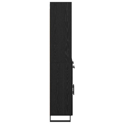 Highboard 2 stk. Schwarz Eichen-Optik 69,5 x 34 x 180 cm