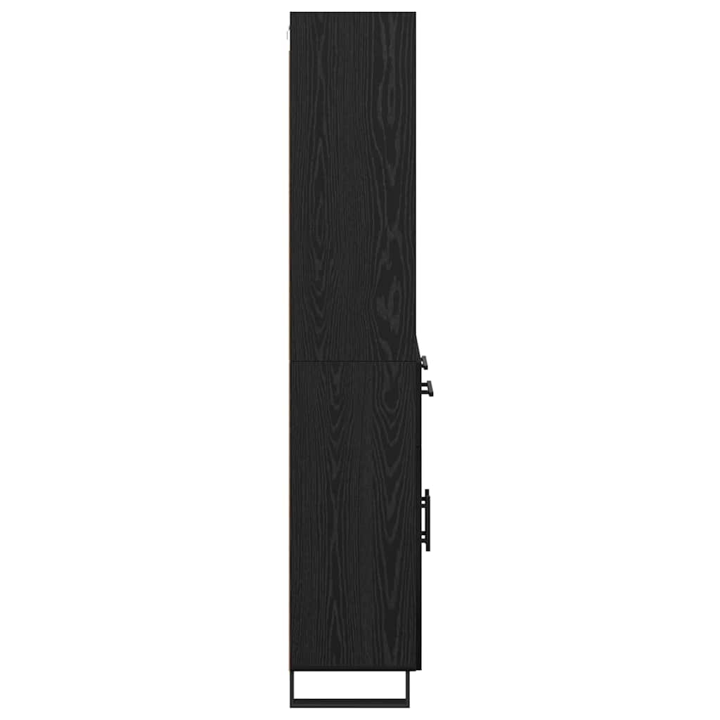 Highboard 2 stk. Schwarz Eichen-Optik 69,5 x 34 x 180 cm