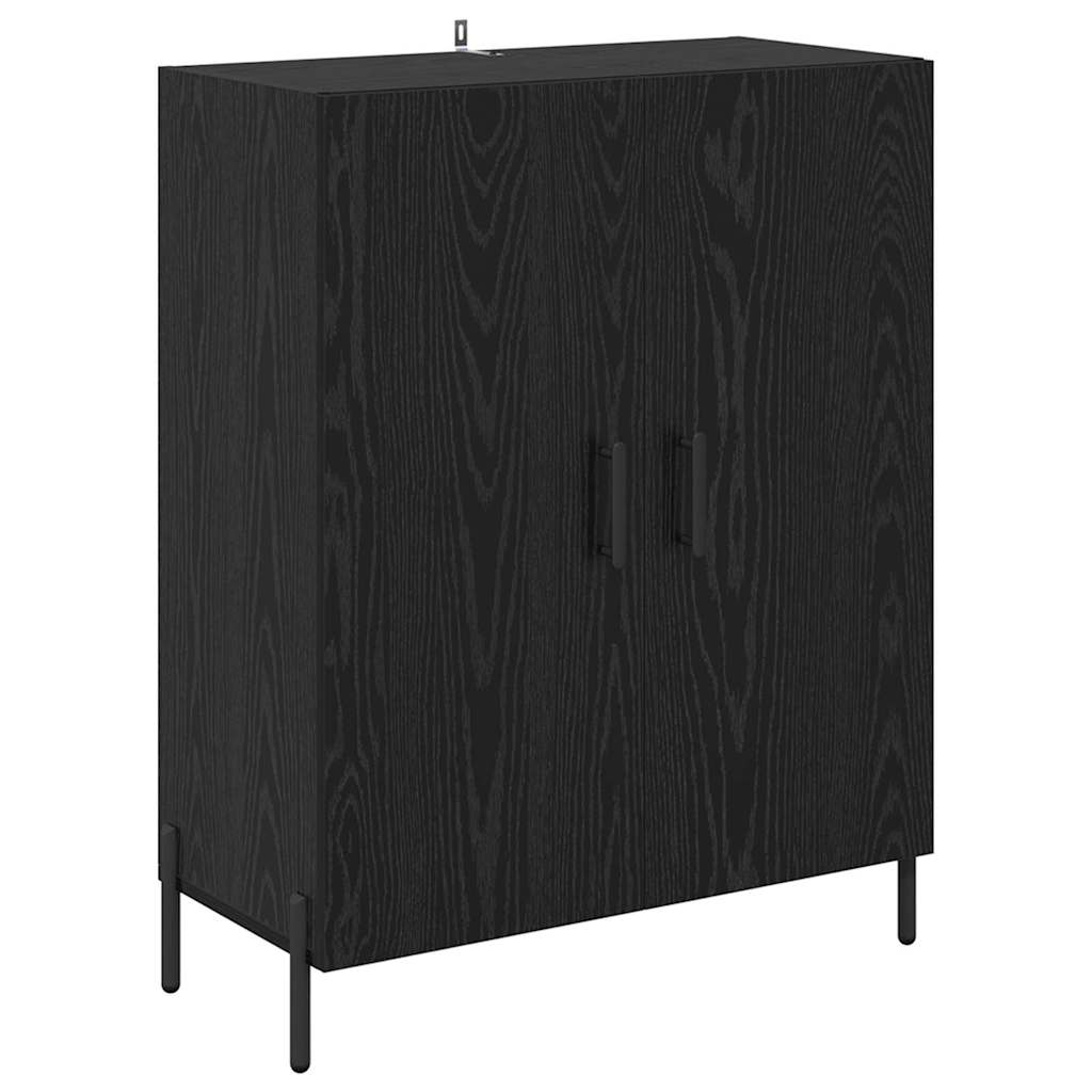 Highboard Schwarz Eichen-Optik 69,5 x 34 x 180 cm Holzwerkstoff