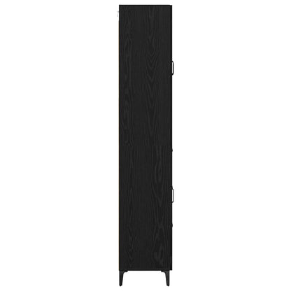 Highboard Schwarz Eichen-Optik 69,5 x 34 x 180 cm Holzwerkstoff