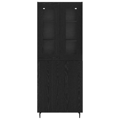 Highboard 2 stk. Schwarz Eichen-Optik 69,5 x 34 x 180 cm