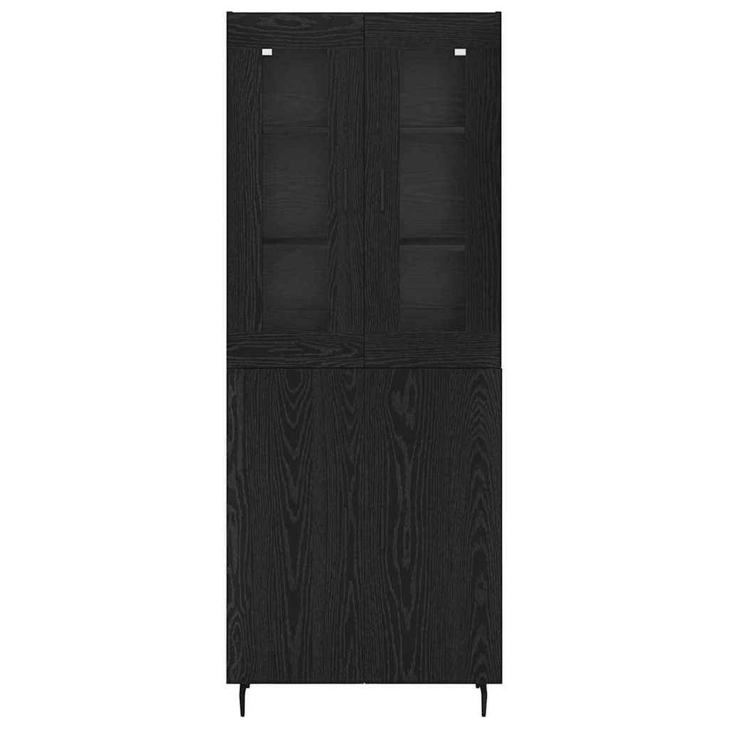 Highboard 2 stk. Schwarz Eichen-Optik 69,5 x 34 x 180 cm