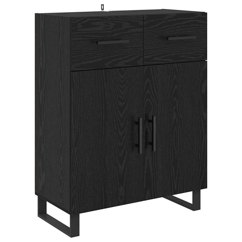 Highboard 2 stk. Schwarz Eichen-Optik 69,5 x 34 x 180 cm