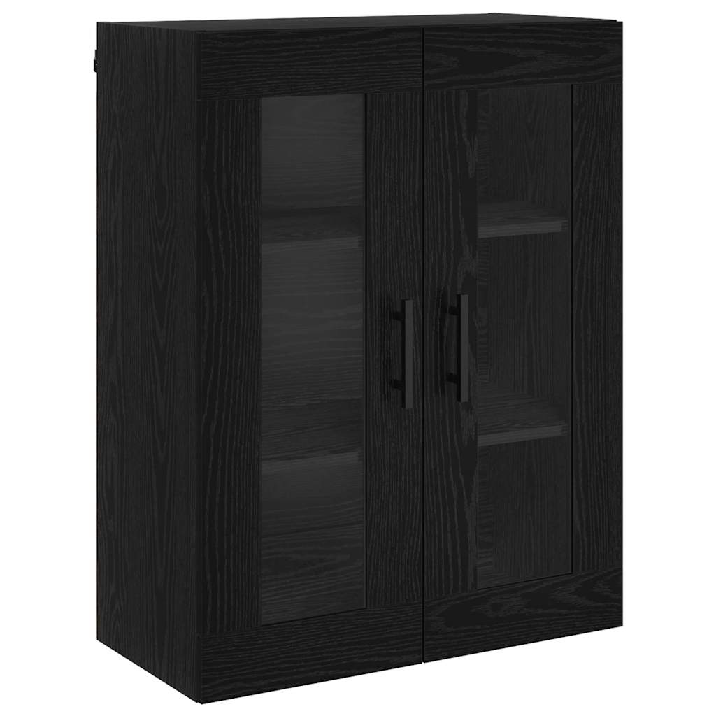 Highboard 2 stk. Schwarz Eichen-Optik 69,5 x 34 x 180 cm