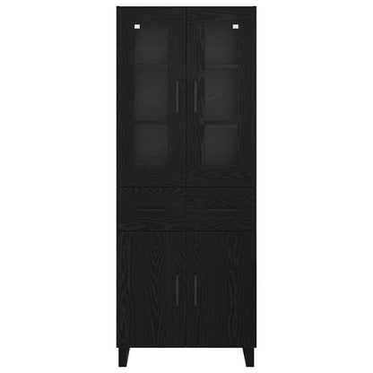 Highboard 2 stk. Schwarz Eichen-Optik 69,5 x 34 x 180 cm