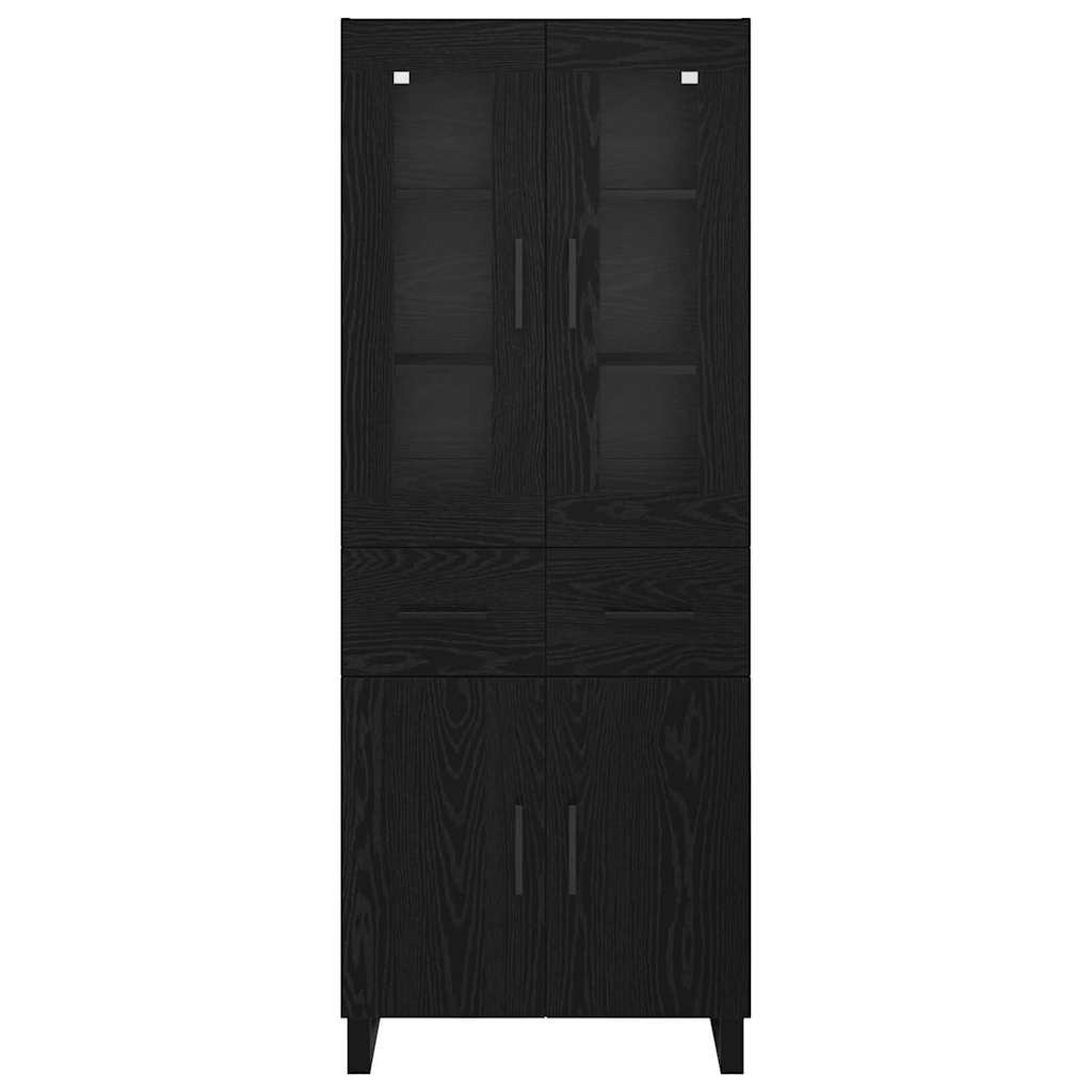 Highboard 2 stk. Schwarz Eichen-Optik 69,5 x 34 x 180 cm