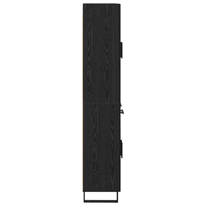 Highboard 2 stk. Schwarz Eichen-Optik 69,5 x 34 x 180 cm
