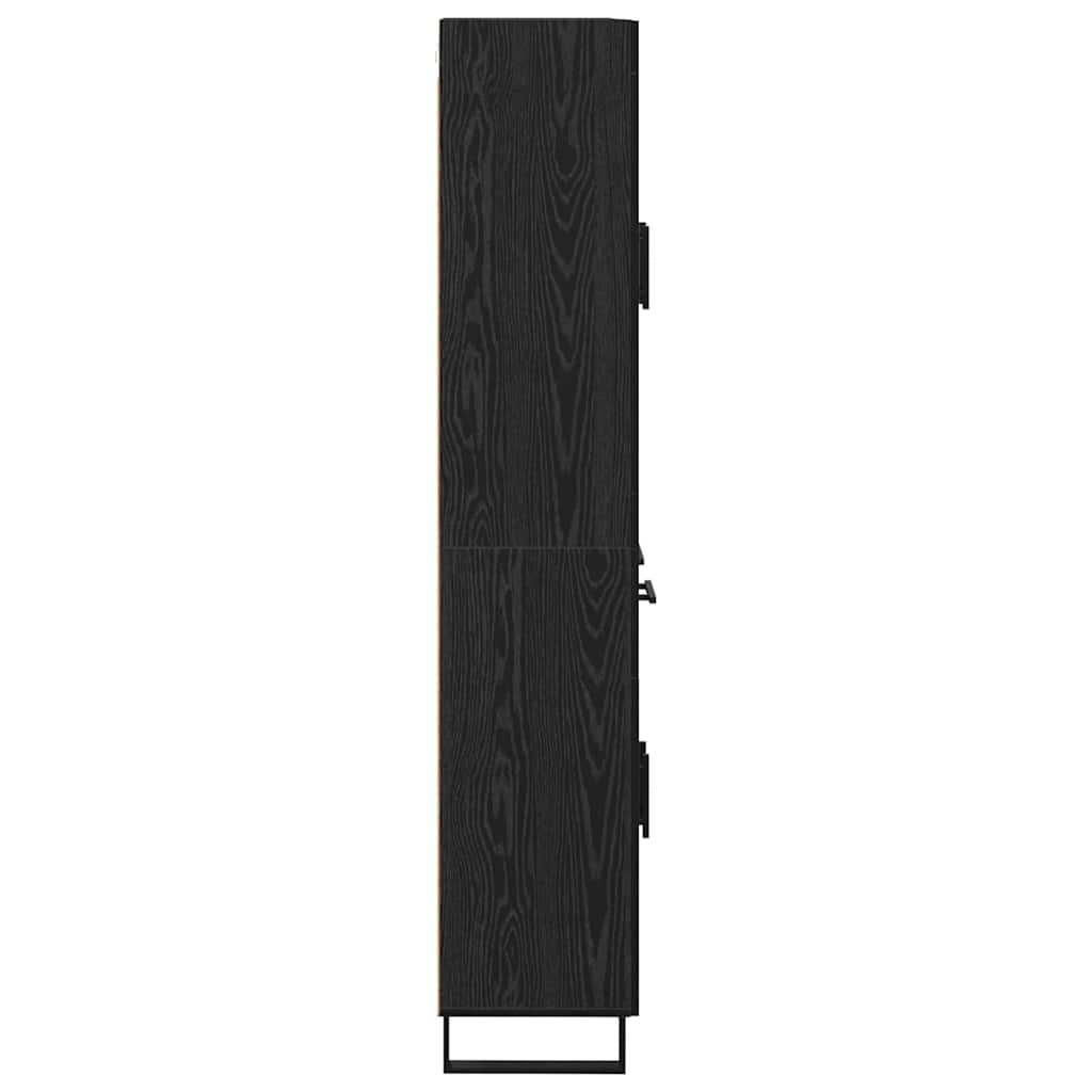 Highboard 2 stk. Schwarz Eichen-Optik 69,5 x 34 x 180 cm
