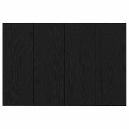 Kopfteil mit Schrank 3 stk. Schwarz Eichen-Optik Holzwerkstoff