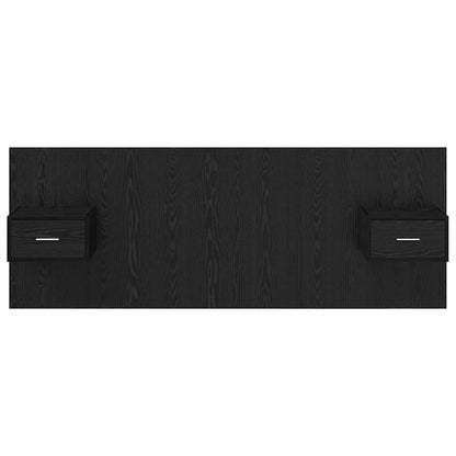 Kopfteil mit Schrank 3 stk. Schwarz Eichen-Optik Holzwerkstoff