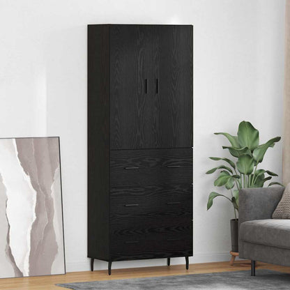 Highboard 2 stk. Schwarz Eichen-Optik 69,5 x 34 x 180 cm