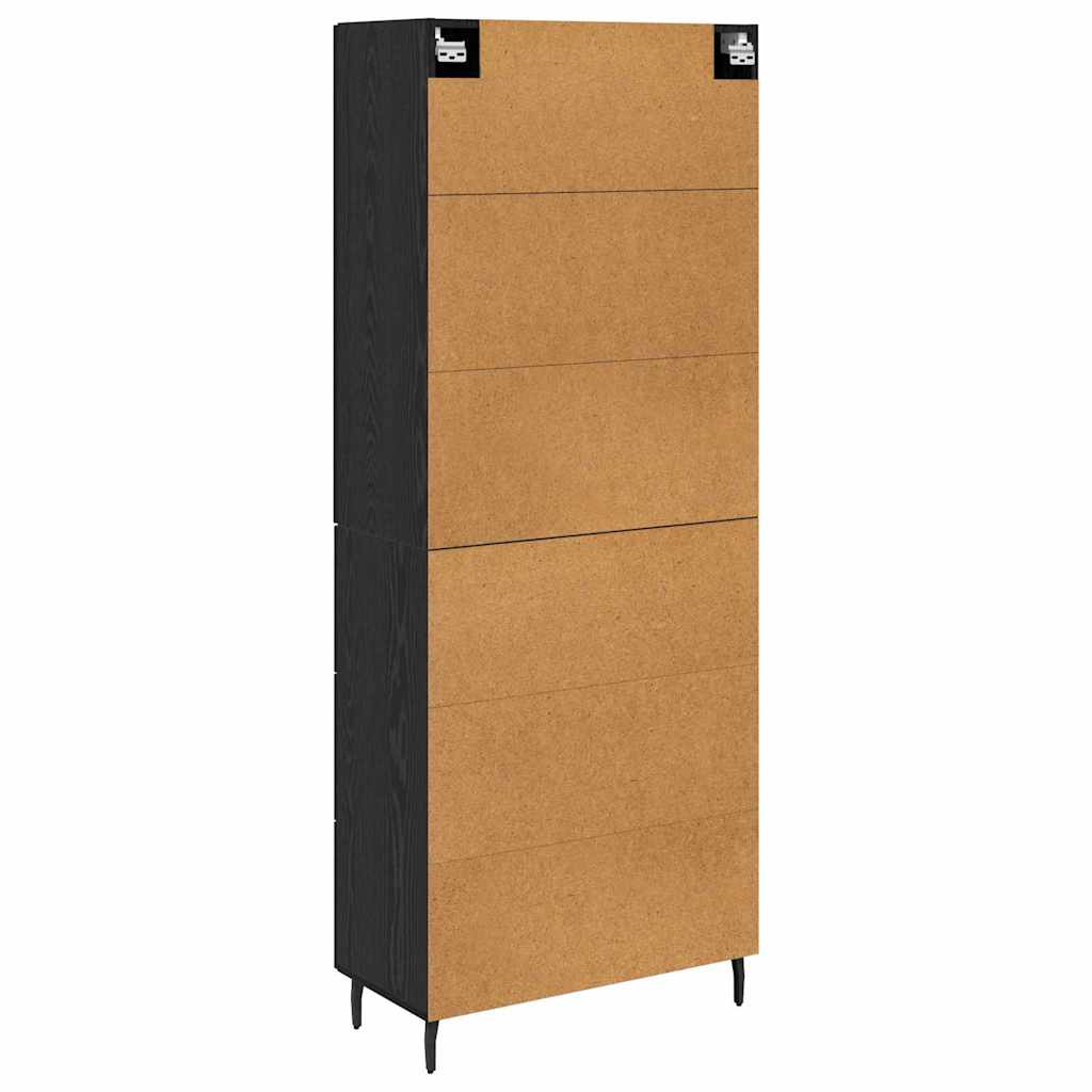 Highboard 2 stk. Schwarz Eichen-Optik 69,5 x 34 x 180 cm