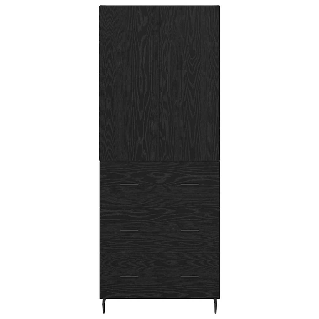 Highboard 2 stk. Schwarz Eichen-Optik 69,5 x 34 x 180 cm