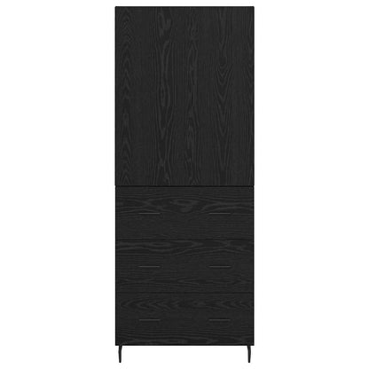 Highboard 2 stk. Schwarz Eichen-Optik 69,5 x 34 x 180 cm