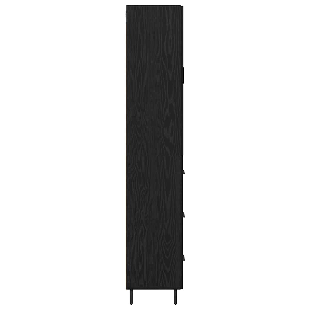 Highboard 2 stk. Schwarz Eichen-Optik 69,5 x 34 x 180 cm