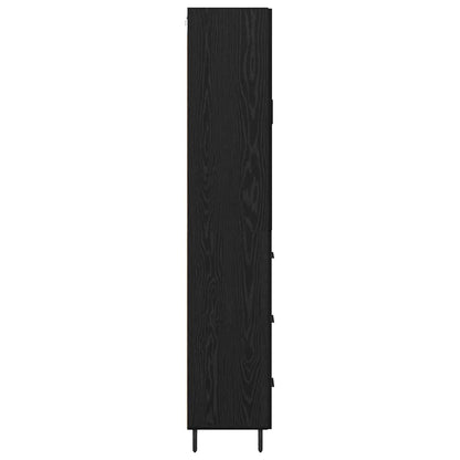 Highboard 2 stk. Schwarz Eichen-Optik 69,5 x 34 x 180 cm
