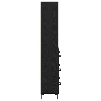 Highboard Schwarz Eichen-Optik 69,5 x 34 x 180 cm Holzwerkstoff