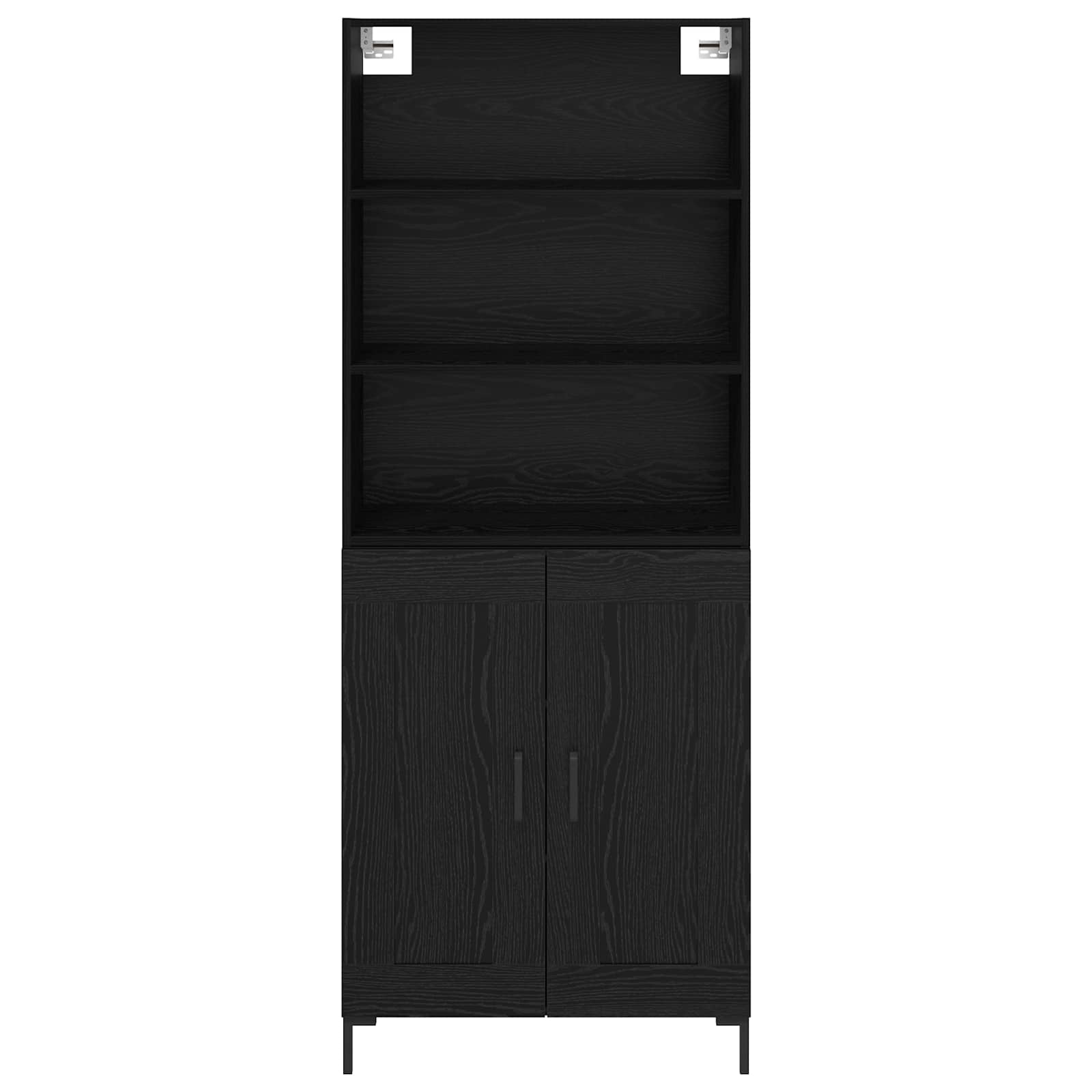 Highboard Schwarz Eichen-Optik 69,5 x 34 x 180 cm Holzwerkstoff