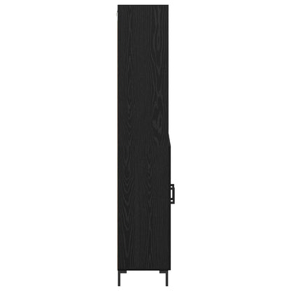 Highboard Schwarz Eichen-Optik 69,5 x 34 x 180 cm Holzwerkstoff