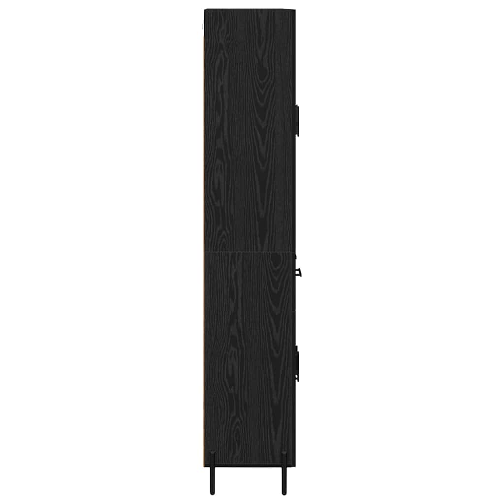 Highboard Schwarz Eichen-Optik 69,5 x 34 x 180 cm Holzwerkstoff