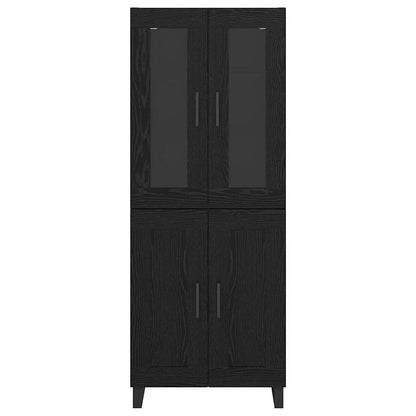 Highboard 2 stk. Schwarz Eichen-Optik 69,5 x 34 x 180 cm