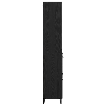 Highboard Schwarz Eichen-Optik 69,5 x 34 x 180 cm Holzwerkstoff