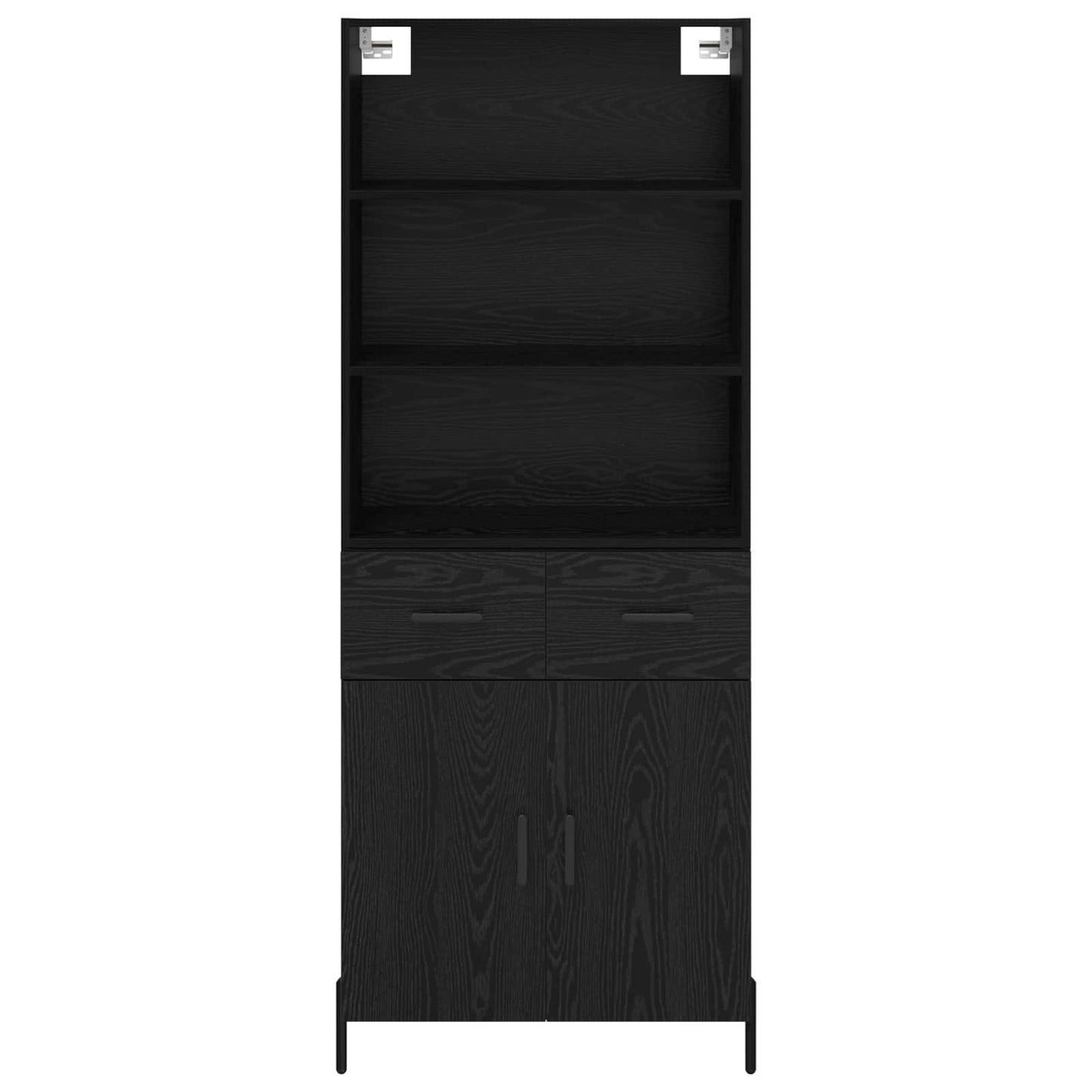Highboard Schwarz Eichen-Optik 69,5 x 34 x 180 cm Holzwerkstoff