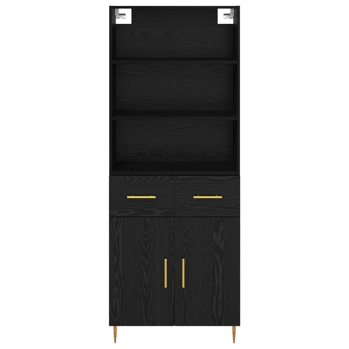 Highboard Schwarz Eichen-Optik 69,5 x 34 x 180 cm Holzwerkstoff