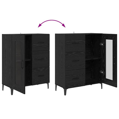 Highboard Schwarz Eichen-Optik 69,5 x 34 x 180 cm Holzwerkstoff