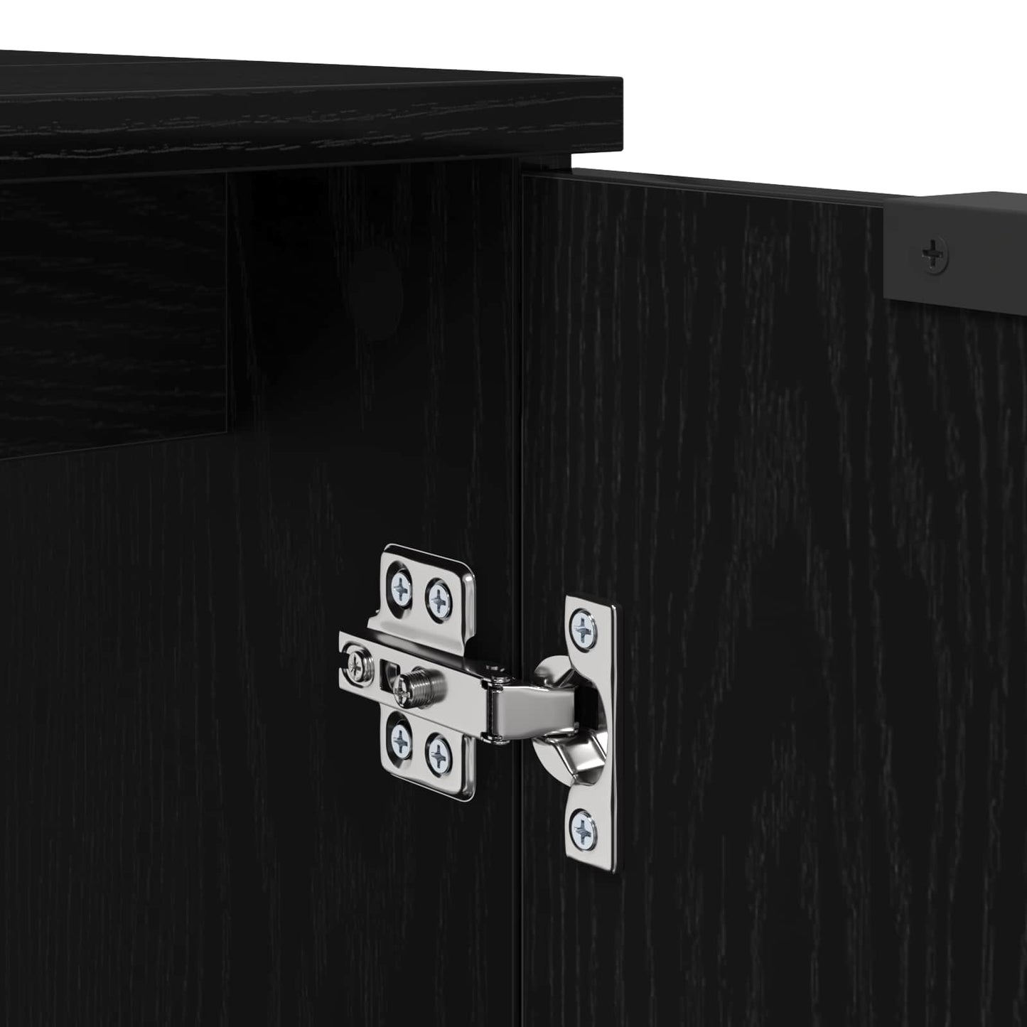 Badezimmermöbel-Set 3 pcs Schwarz Eichen-Optik Holzwerkstoff