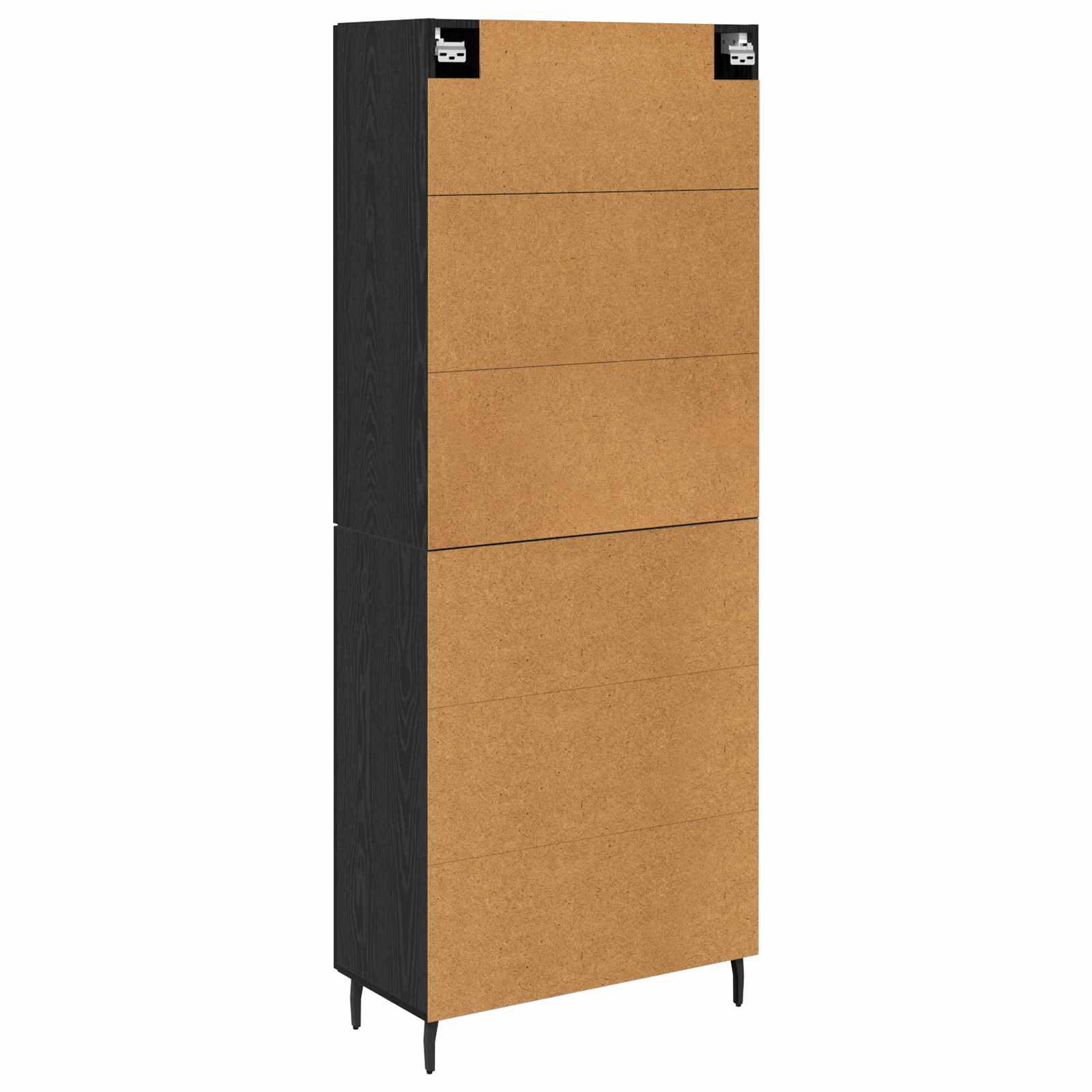 Highboard 2 stk. Schwarz Eichen-Optik 69,5 x 34 x 180 cm