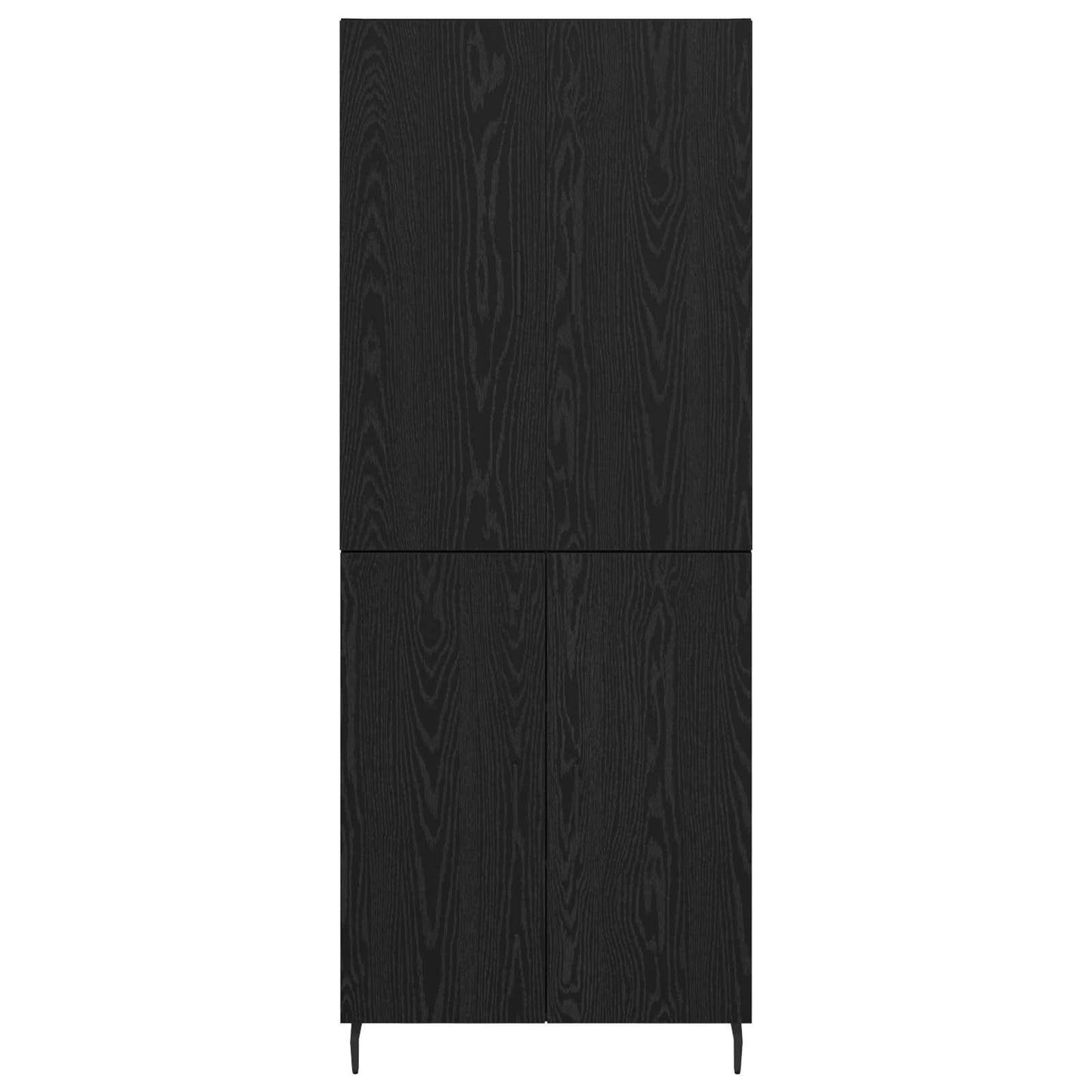 Highboard 2 pcs Schwarz Eichen-Optik Engineered Wood und Glas