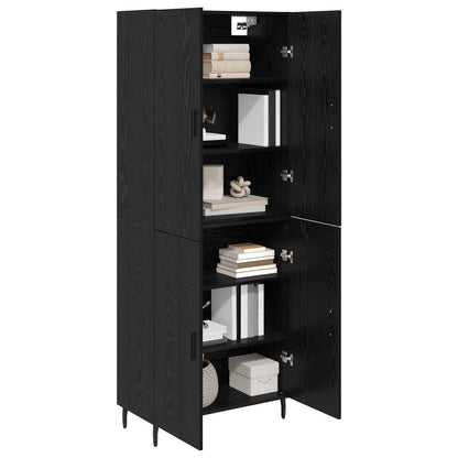 Highboard 2 stk. Schwarz Eichen-Optik 69,5 x 34 x 180 cm