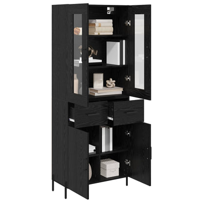 Highboard Schwarz Eichen-Optik 69,5 x 34 x 180 cm Holzwerkstoff