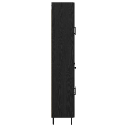 Highboard Schwarz Eichen-Optik 69,5 x 34 x 180 cm Holzwerkstoff