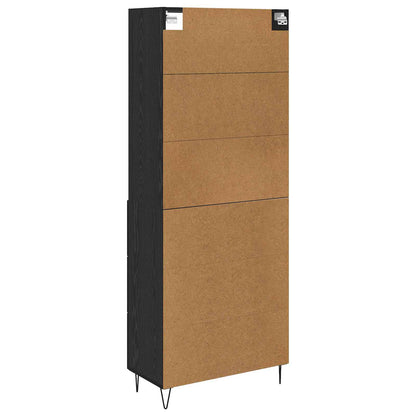 Highboard 2 stk. Schwarz Eichen-Optik 69,5 x 34 x 180 cm